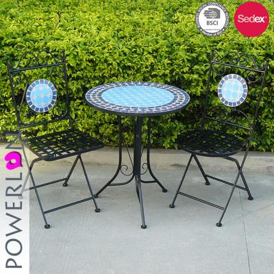 China Outdoor Cast Iron Garden Furniture Mosaic Table Set Recyclable for sale