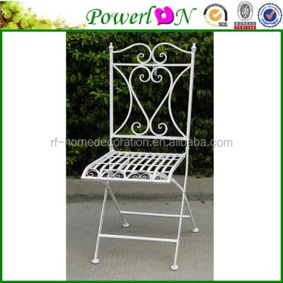 China Hot Selling Garden Chair Antique White Classic Folding Square Chair Outdoor Furniture For Home Backyard J10M TS05 X00 PL08-6228CP1 for sale