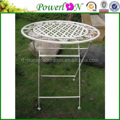 China Unique antique new sale metal fashion folding round table patio furniture for garden park patio for sale