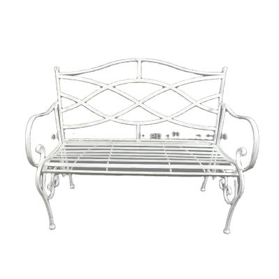 China Weather-resistant outdoor antique color metal simple design garden bench for sale