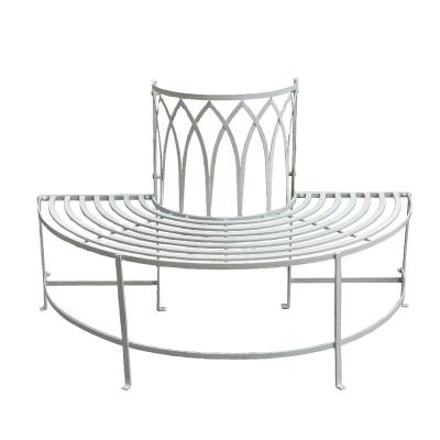 China New Fashion Traditional Discounted Antique Vintage Wrought Iron Patio Bench For Outdoor for sale