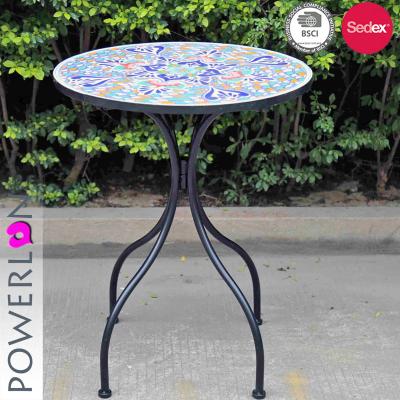 China Waterproof Ornate Mosaic KD Table Wrought Iron Leisure Ways Patio Furniture for sale