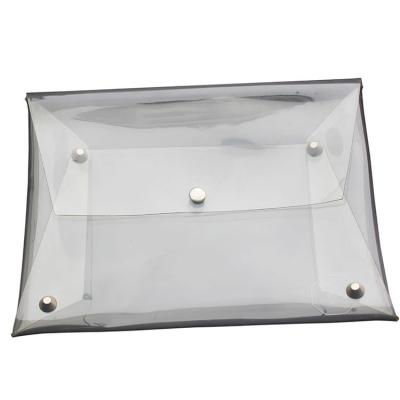 China Security Top Selling Button Up Waterproof PVC Storage Pouch Plastic Clear Pouch Bags for sale