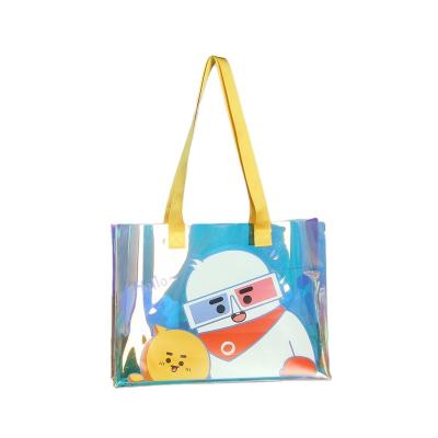 China Customized Star Handled Shopping Bag PVC Laser Holographic Handbag for sale