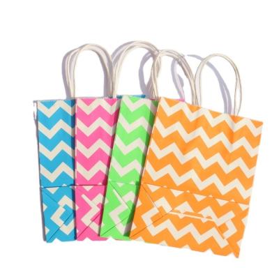 China Gift & Hot Sale Colorful Craft Shopping Packing Tote Bag Kraft Paper Small Gift for sale