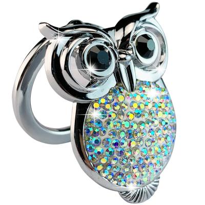 China Brief & Simple Owl Bling Rhinestone Emblem Sticker Crystal Anti-Scratch Cover Push Button Car Engine Decoration Colored Push On Button Cover for sale