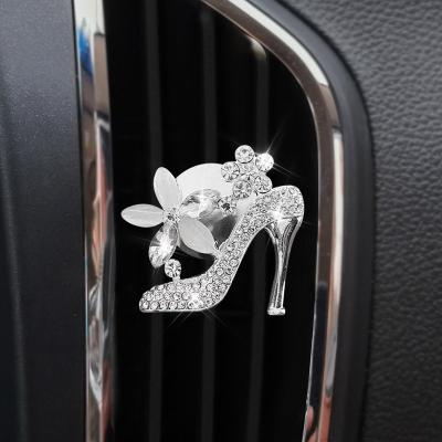 China Diamond Customized No MOQ Bling Rihnstone No MOQ Bling Rihnstone Diamond Bowknot Car Air Freshener Air Freshener Car Interior Vent Clip for sale