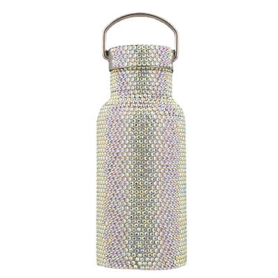 China PORTABLE Shiny Coffee Travel Mug Mugs Elegant Crystal Rhinestone Stainless Steel Water Bottle Mug for sale