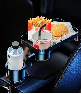 China Universal CVehicle-Mounted Slip-Proof 3 in 1 Car Cup Holder Extender Adapter Adjustable Cup Holder with Detachable Food Tray for sale