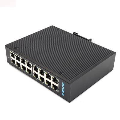 China Onbeheerde Din Rail Mount Ethernet Switch 10/100M Bit/S 16 poort Te koop