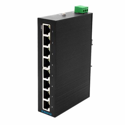 China Industrial DIN Rail Ethernet Switches 8 Port 10/100/1000Base-T DC12-52V Link Status Te koop