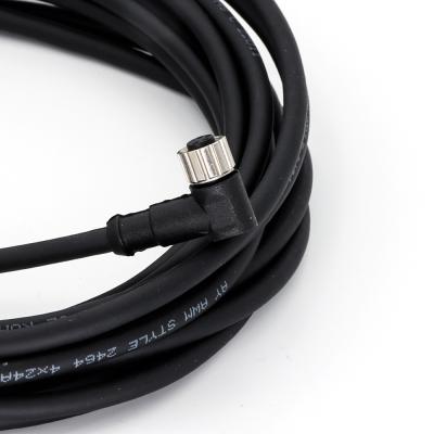 China M8 gegoten kabel cirkelvormige connector hoekige vrouwelijke 3 pin A code waterdicht IP67 Te koop