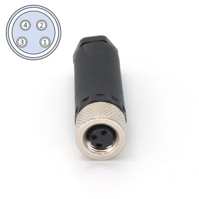 China 4 pin M8 connector Vrouwelijk veld Draadloos Waterdicht IEC 61076-2-104 Te koop