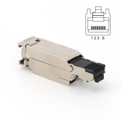 China Metalen behuizing RJ45 connector 4 pin veld draadloos Te koop