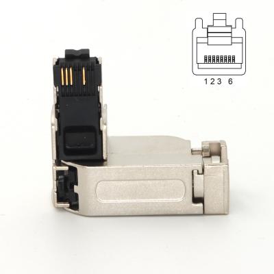 China Velddraadloze RJ45-aansluiting met hoek 4 pin Te koop