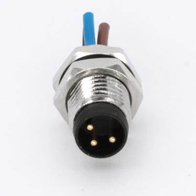 China Panel Mount M8 Male Connector 3/4/5/6/8Pin Front Mounting 0.5m Pre Wired for sale