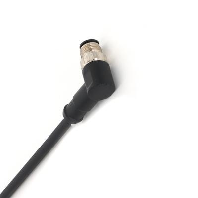 China Conector de cable preensamblado M12 Conector de enchufe de aviación de ángulo masculino PIN8 en venta