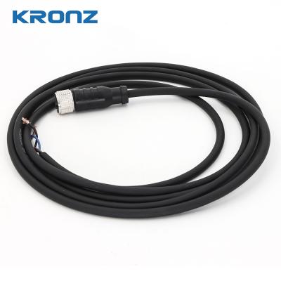 China M12 Conector circular Conectores de sensores de 3P 5 metros con cable de PVC preformado en venta