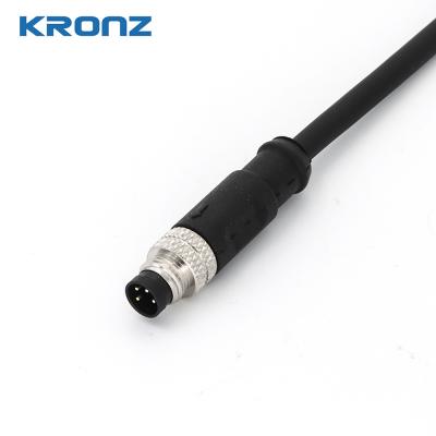 China Sensor de conector industrial M8 con conectores circulares masculinos de 3 pines de cable de PVC de 10 m en venta