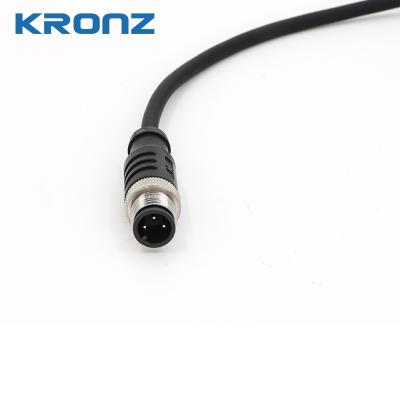 China M12 Male Connector with Pre-assembled Unshielded Cable PVC 3 Pin Sensor Connectors for sale