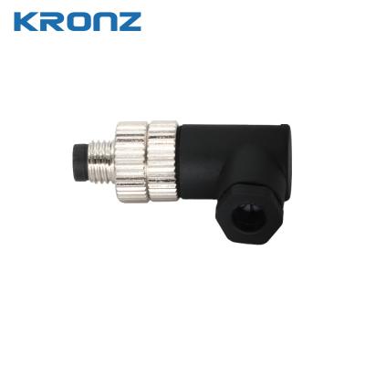 China M8 Sensor Connector 5 Pin B Code Mannelijke Hoek Industriële Circulaire Connector Waterdicht Te koop