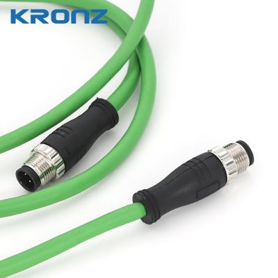 China Conector de cable M12 Lan 2×2×0.14, protegido 2×2×26AWG verde azulado, PUR, cadena de arrastre, OD=6.2 en venta