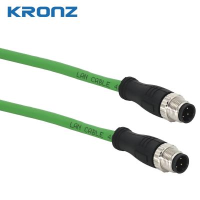 China Conector M12 8 pines de doble escudo PVC Cable de LAN verde azulado 4 x 2 x 26AWG OD=6.2 IE Cable en venta