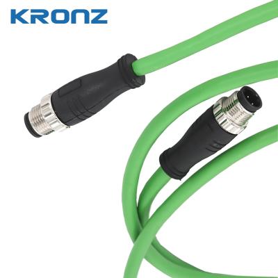 中国 M12 シールドエスネットケーブルコネクタ Aコード 4 x 2 x 24AWG PUR ドラグチェーン OD=69 販売のため