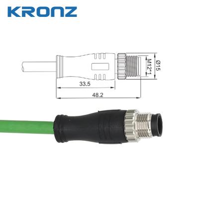 China M12 Conector Ethernet/IP doble cable blindado Código X 0.5A 50V 24AWG PVC 5 metros en venta