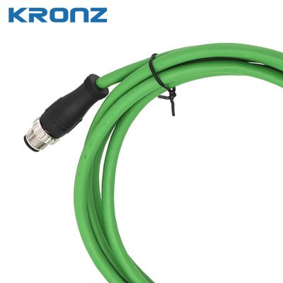 China M12 Conector Ethernet / IP doble escudo 4 x 2 x 0,25 Cable de PVC verde amarillento 10 metros en venta