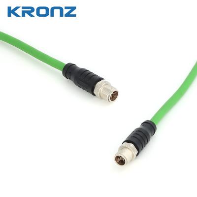 China M12 Connectors X-coding 8pin Cat6A 4x2 26AWG Vrouwelijke PVC Shielded IE Cable Connector Te koop