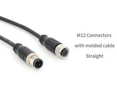 M12 pre-assembled straight cable connector