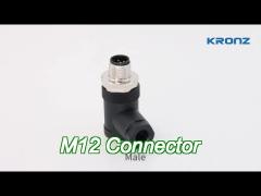 angled circular m12 female connector 5 pin a code screw locking