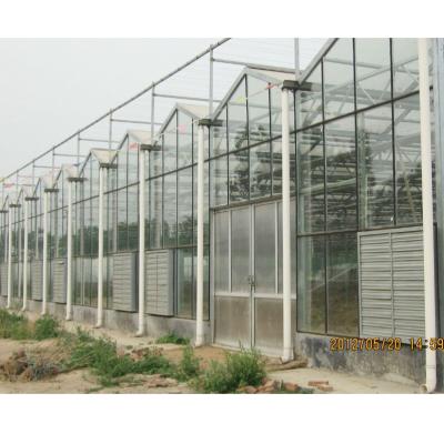 China Stable Structure Easily Assembled Large Commercial Aluminum Alloy Frame Material Glass Greenhouse for sale