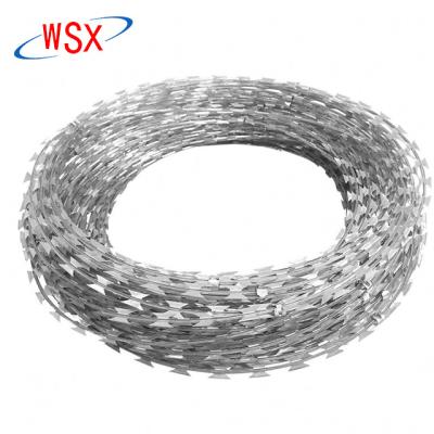 China Can Guard Against Theft Razor Wire BTO-22 Fence Hot Sale Factory Galvanized Blade Barbed Wire Fence Prevent Climbing for sale