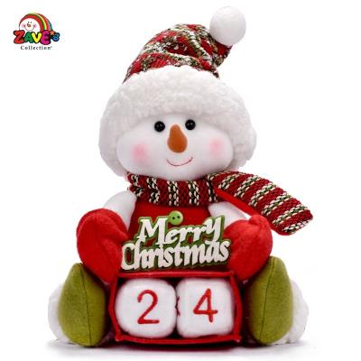 China Cute snowman with hat scarf stuffed adorable knitted toyAdvent calendar for Christams holiday countdown timer decoration for sale