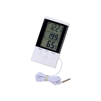 China ABS Large Plastic LCD Display Digital Thermometer Hygrometer With Temperature Sensor Probe for sale