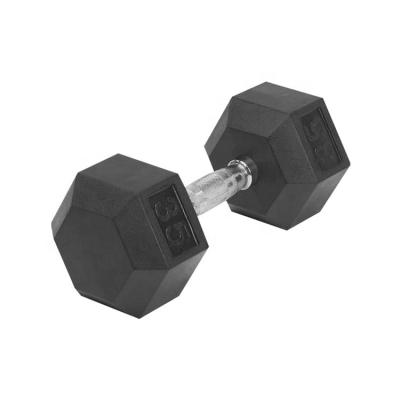 China Weightlifting Gym Equipment Fitness Hex Core Rubber Coated Dumbbell for sale