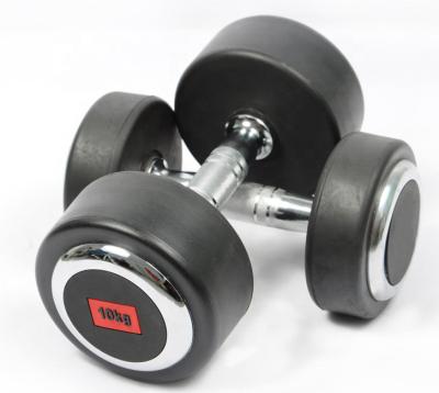 China 2020 Crossfit Training Popular Gym Rubber Coated Dumbbell Round Head Dumbbell For Weight Lifting for sale