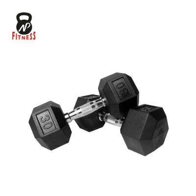 China High quality dumbbell rubber hex exercise gym eqipment fitness rubber dumbbell for sale