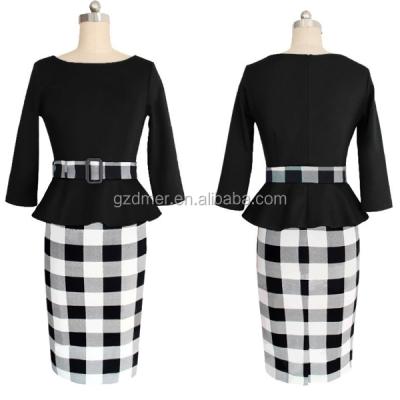 China Real Pictures New Design Anti-Static Office Dress For Ladies Pencil Dress Design for sale