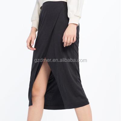 China Elegant euro style woman classic skirt with front cross details for sale