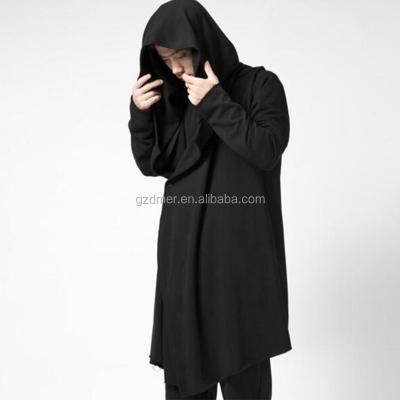 China Wholesale Raw Anti-Shrink Aplet Stitching Men's Casual Black Hoodie for sale