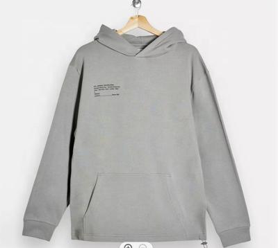 China 100%Cotton Men's Anti-pilling Air Style Long Sleeve Gray Hoodie Without String for sale