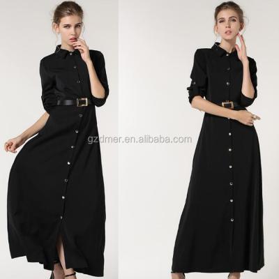 China New Fashion Black Color Anti-wrinkle Stock Women Muslim Dresses Fashion for sale