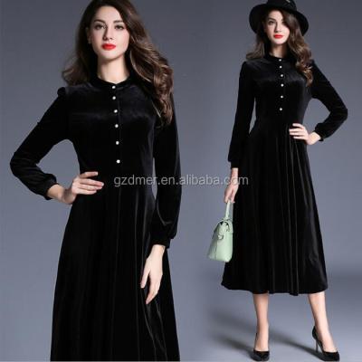 China Latest Design Breathable High Quality Velvet Long Muslim Dress for sale