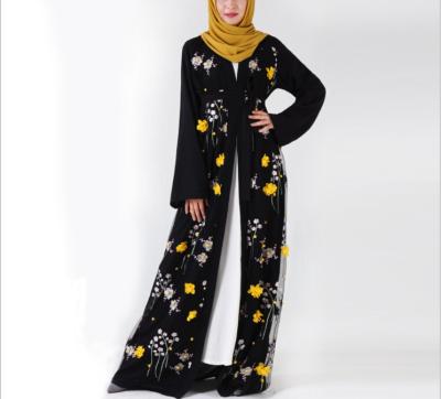 China 3D Three Dimensional Embroidered Muslim Women's Long Robe Breathable Clothing for sale