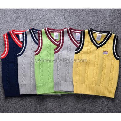 China Vest Design Kids School Anti-Shrink Classic Knitted Unisex Sweater for sale