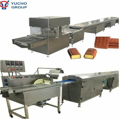 China Small Snacks Factory 8kg/60kg Melting Chocolate Tempering Enrobing Enrober Machine With Cooling Tunnel for sale