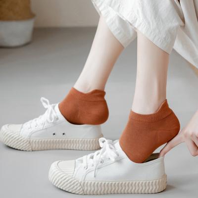 China Breathable Female Short Socks Cotton Spring And Summer Cotton Deodorant Sweat Absorption For Four Seasons Female Boat Socks Heel To Protect for sale